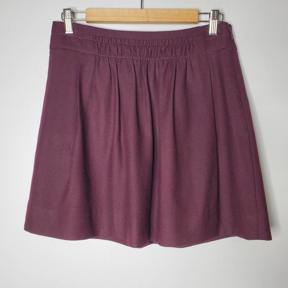 J. Crew Wool Blend Sidewalk Skirt Burgundy Size 2 - Picture 6 of 8
